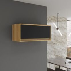 Armário de Cozinha Aéreo Geladeira Barcelona - Carvalho/Grafite