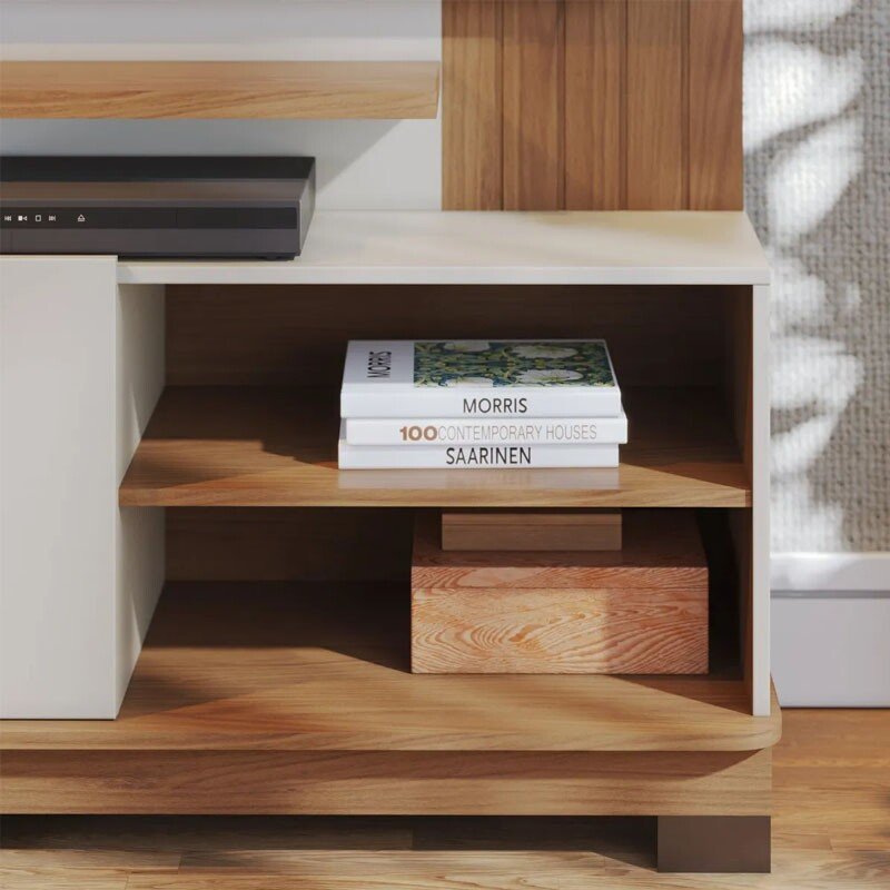 Home Jurerê Larg. 1.50m Off/Freijó para TV até 65" - Colibri - Imagem 5