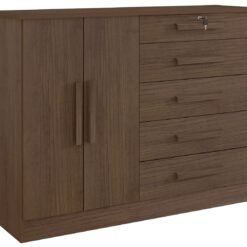 Cômoda sapateira New Athos 5 gavetas 2 portas - Castanho