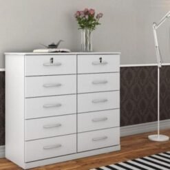 Cômoda 10 gavetas com chave Ref.: 06 - Branco