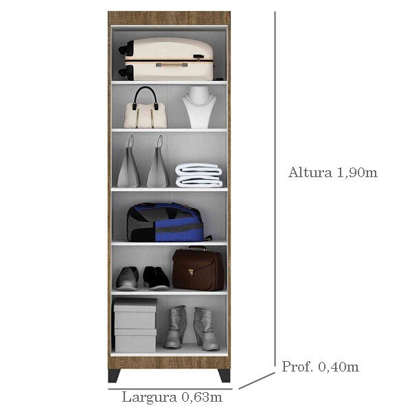 Multiuso Asteca Cinamomo/Off White Larg. 63cm Valdemóveis - Imagem 2
