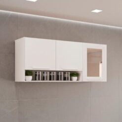 Armário de Cozinha Aéreo New Valência 3 portas Reflecta 1,20m - Branco