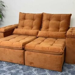 Sofá Retrátil Reclinável Atenas 2.00m - Terracota Veludo