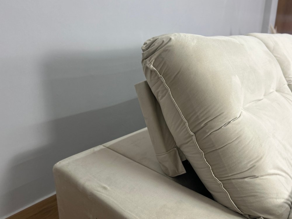 Sofá Retrátil e Reclinável Búzios 2.30m - Bege Veludo - Imagem 7