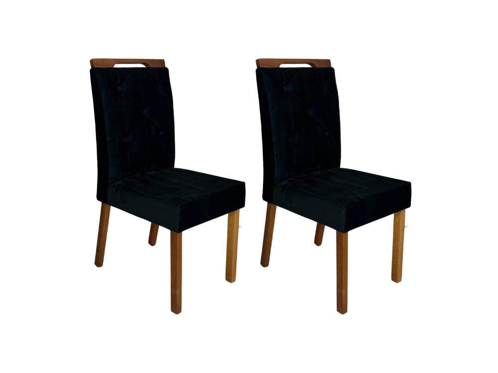 Conjunto Cadeiras Jasmim 2 unidades - Cinamomo/Preto
