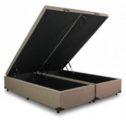 Base Box Baú Queen Bipartido Eli Milão 158x198x42 Korino Bege Blindado Nature