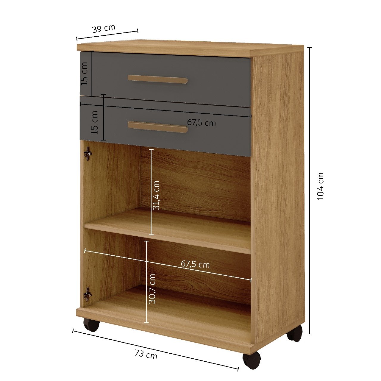 Balcão Mônaco - Cinamomo/Grafite - Imagem 2