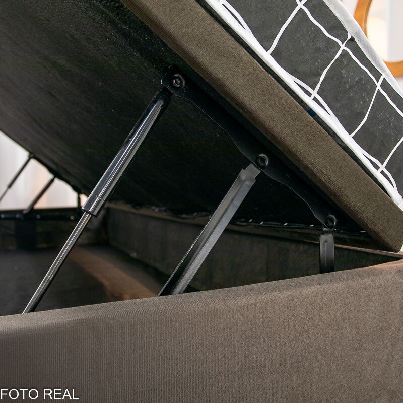 Box Baú Solteiro Carioca Sued Marrom Blindado Bioflex + Colchão Solteiro Soffie Lotus 88x188x54 D20 - Nosso Sonho - Imagem 4