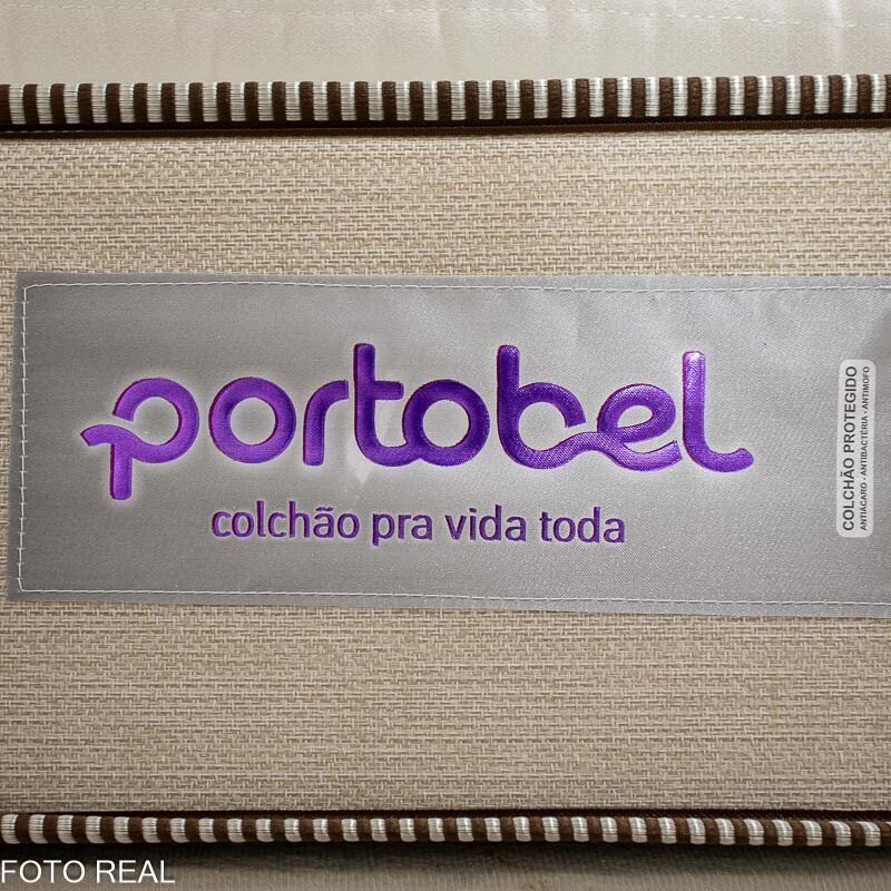 Box Casal Sued Bege Nosso Sonho + Colchão Casal Copacabana Linho Bege 138x188x68 Molas ensacadas Portobel | Suporta até 240kg - Imagem 5