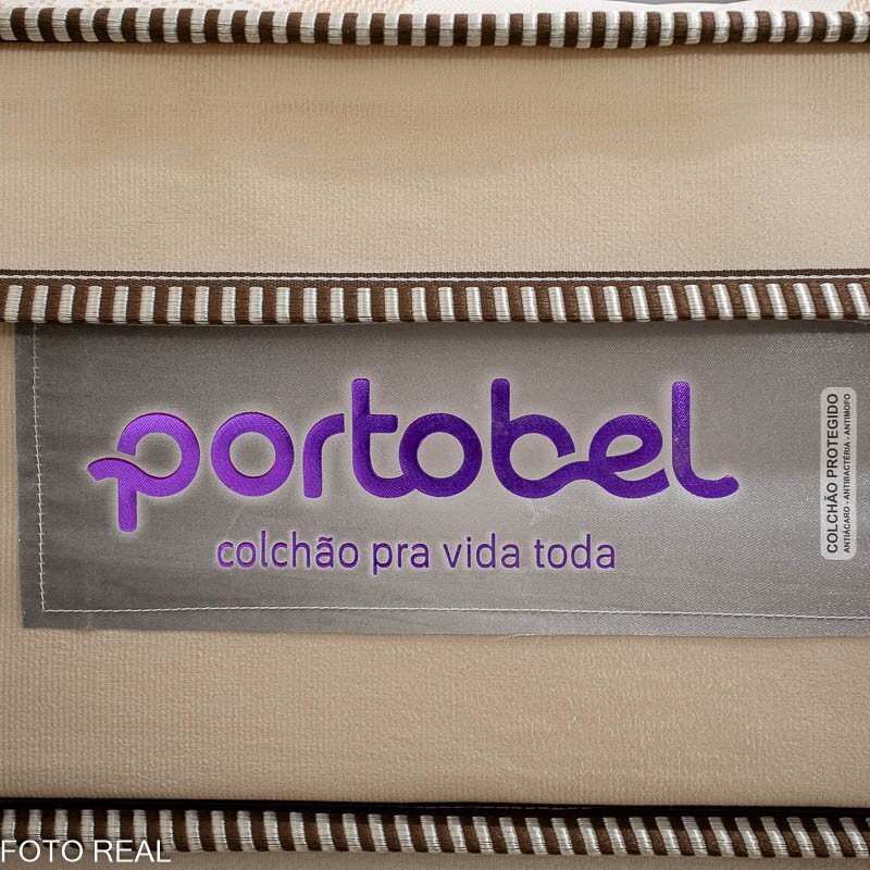 Box Casal Sued Bege Nosso Sonho + Colchão Casal Ipanema Molas Ensacadas 138x188x63 Portobel | Suporta até 240kg - Imagem 4