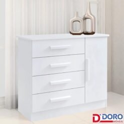 Cômoda Firenze Branco 4 Gavetas e Sapateira Larg. 1.10m - D Doro