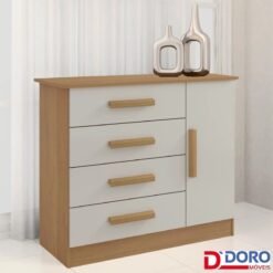 Cômoda Firenze Cinamomo/Off 4 Gavetas e Sapateira Larg. 1.10m - D Doro
