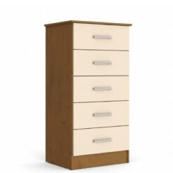Cômoda Jamile Larg. 0.49m Noce TX/Pérola 5 Gavetas - San Marino