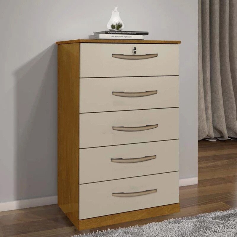 Cômoda Vane 013 Cinamomo/Off 5 Gavetas Larg. 0.60m - JL Móveis - Imagem 3