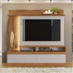 Home NT 1295 Larg. 1.83m Freijó/Off C/ Detalhe Ripado para TV até 60" - Notável