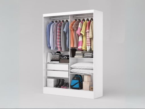 Guarda-Roupa Santiago c/ espelho 2 Portas e 2 Gavetas - Branco - Imagem 3