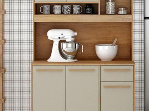 Armário Kit de Cozinha Ametista 5 portas - Cinamomo/Off White - Imagem 8