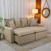 Sofá Retrátil Torino 2.10m Linho Bege 505 - Sem Caixa