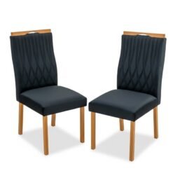 2  Cadeiras Genova Veludo Preto 504 - Art Assentos