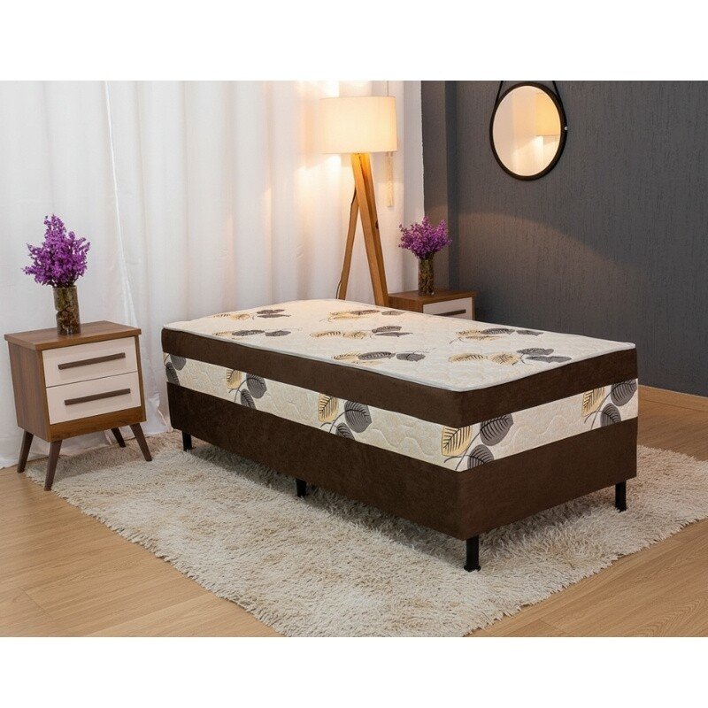 Unibox Solteiro Marrom 88x188x62 Nosso Sonho | Suporta até 100kg