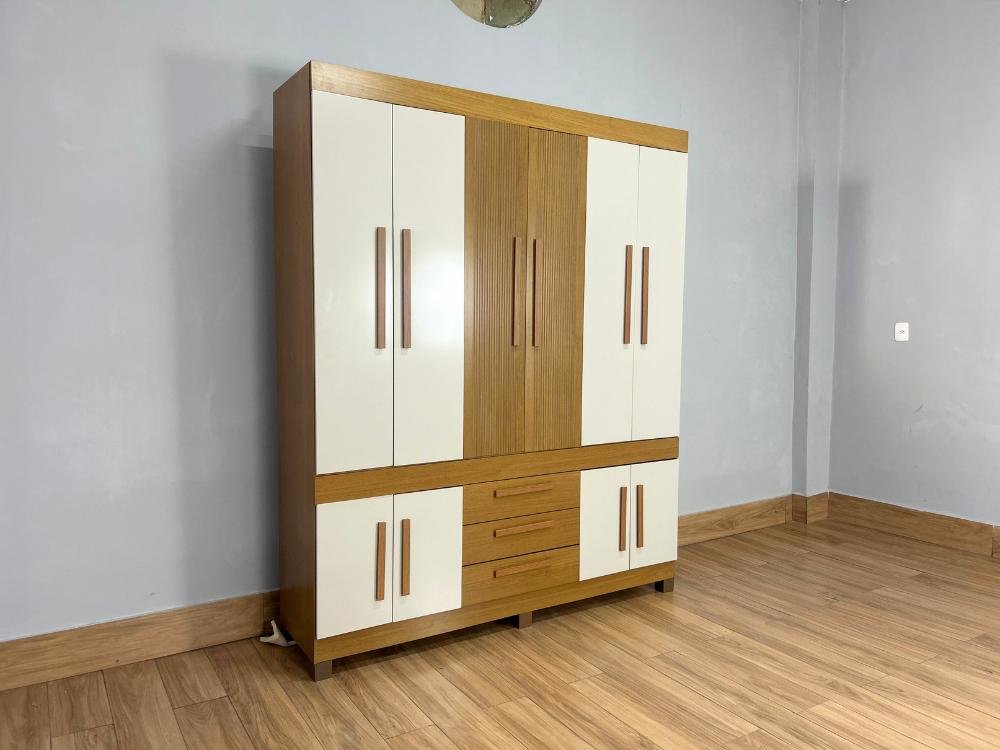 Guarda-Roupa Bem Te Vi 10 Portas 3 Gavetas - Cinamomo/Off White - Imagem 6