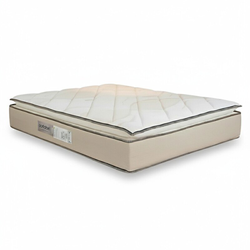 Box Casal Sued Bege Nosso Sonho + Colchão Casal Copacabana Linho Bege 138x188x68 Molas ensacadas Portobel | Suporta até 240kg - Imagem 3