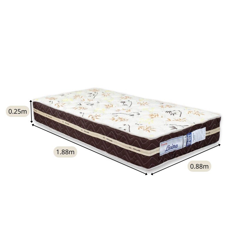 Colchão Solteiro Livina 88x188x25 D33 e Molas Ensacadas - Orthoside - Imagem 4