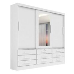 Guarda-Roupa Meridian 3 portas e 9 gavetas - Branco