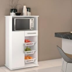 Fruteira 1 Gaveta 1 Porta 3 Cestos e suporte para microondas Ref.: 062 - Branco