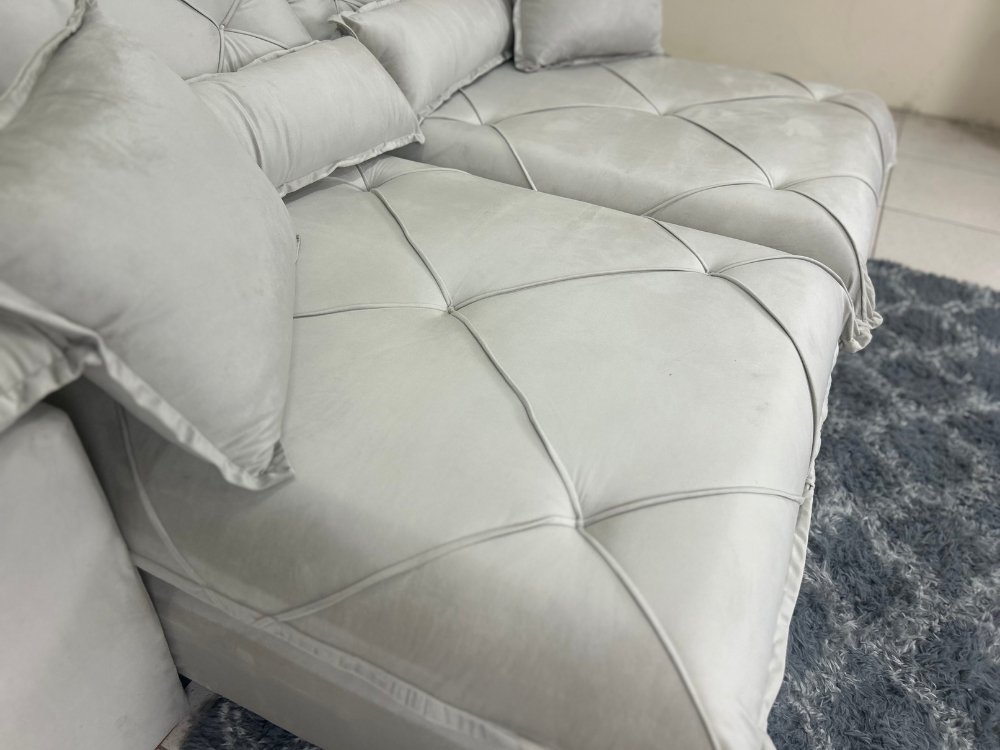 Sofá Retrátil e Reclinável Eros 2.50m - Bege Veludo - Imagem 6