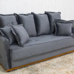Sofá 3 lugares Vican Veludo Cinza 5001 Larg. 2.00m - Molas Bonnel