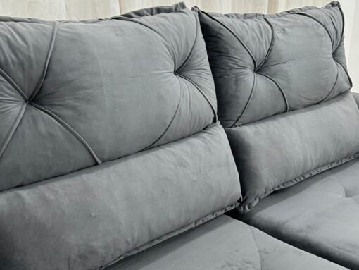 Sofá Retrátil e Reclinável REF 2030 2.00m - Cinza Veludão - Imagem 2