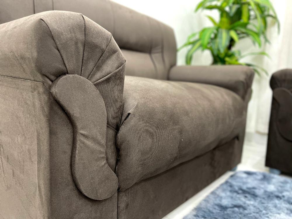 Conjunto de sofá 2 x 3 lugares REF 5014 - Marrom - Imagem 2