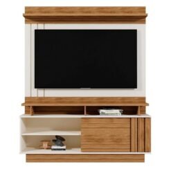 Home Goiás Larg. 1.50m Off/Amêndoa C/ Detalhe Ripado para TV até 55" - Mobler