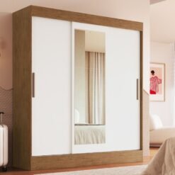 Guarda-Roupa Londres - Off White/Nogueira