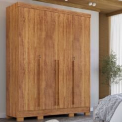 Guarda-Roupa Domus 4 portas com pés e chave - Cedro