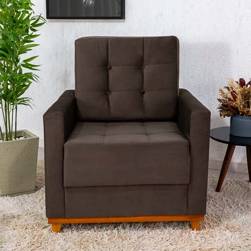 Poltrona Áustria Veludo Marrom A17 - Imagem 2