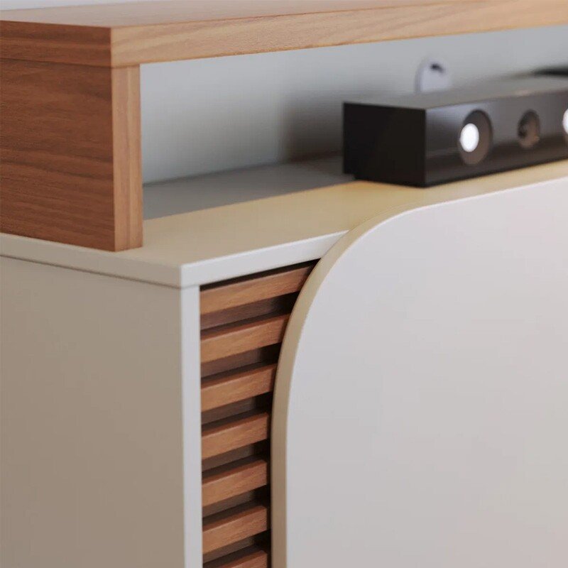 Home Jurerê Larg. 1.50m Off/Freijó para TV até 65" - Colibri - Imagem 4