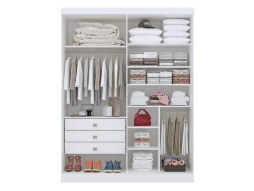 Guarda-Roupa Da Vinci Plus 4 portas e 3 gavetas - Branco - Imagem 2