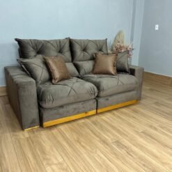 Sofá Retrátil e Reclinável Gran Bello 2.00m - Marrom Veludo