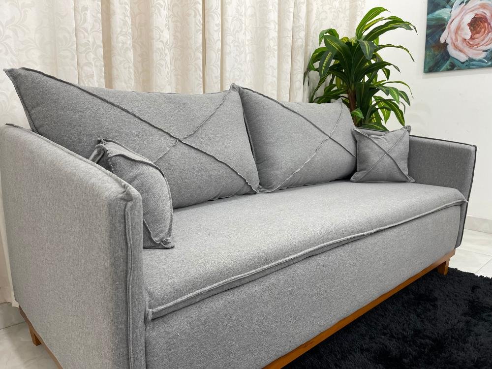 Sofá 2 lugares Lisboa Living 1.80m - Cinza Linho - Imagem 4