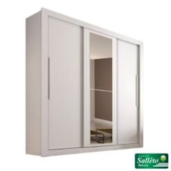 Guarda-Roupa Casal 3 Portas New Panamá c/Espelho Tóquio Branco Larg. 1.85m Sallêto