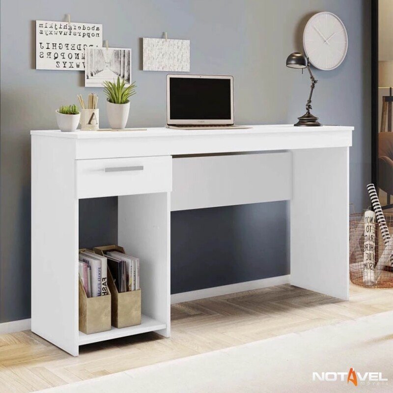 Mesa Office NT 2070 Branco 1 Gaveta Larg. 1.08m - Notável