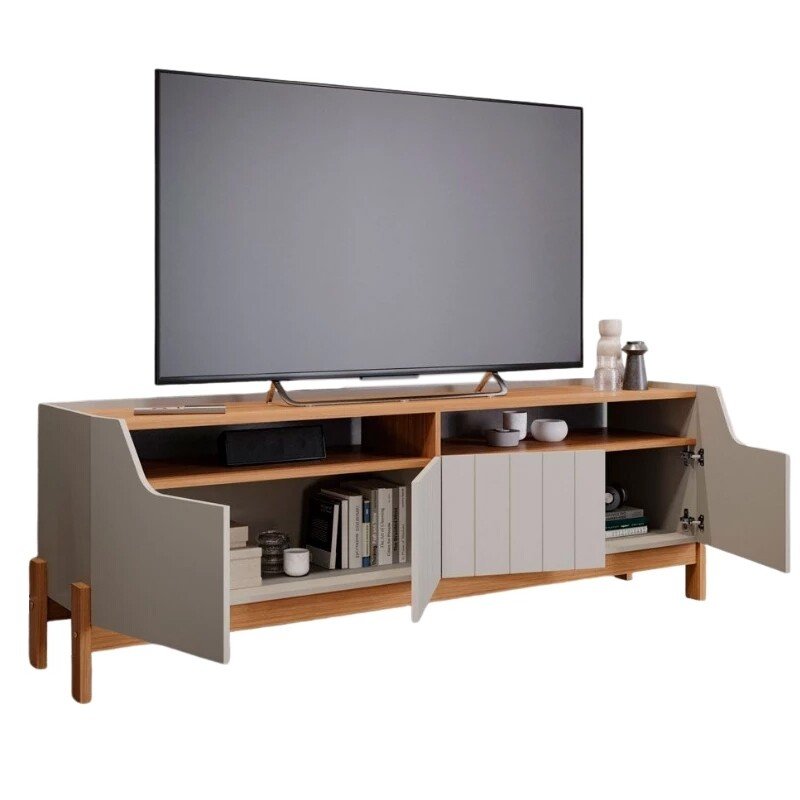 Rack Bancada Moema Larg. 1.85m Off/Cinamomo 100% MDF para TV até 70" - Permóbili - Imagem 2