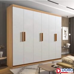 Roupeiro Casal Colibri Cinamomo/Off 6 Portas 6 Gavetas Larg. 2.05m - D' Doro