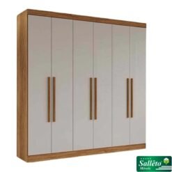 Roupeiro Casal Recife Cinamomo/Off 6 Portas Larg. 1.80m - Sallêto