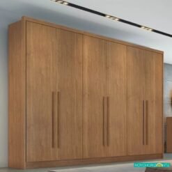 Roupeiro Casal Robust Plus Cumaru 6 Portas 6 Gavetas 100% MDF Larg. 2.76m - Novo Horizonte