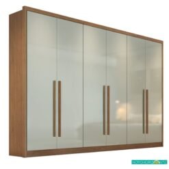 Roupeiro Casal Robust Plus Cumaru/Fendi 6 Portas 6 Gavetas 100% MDF Larg. 2.76m - Novo Horizonte