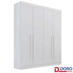 Roupeiro Solteiro Da Vinci Plus Branco 4 Portas 3 Gavetas 100% MDF Larg. 1.85m - D Doro