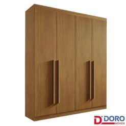 Roupeiro Solteiro Da Vinci Plus Cinamomo 4 Portas 3 Gavetas 100% MDF Larg. 1.85m - D Doro